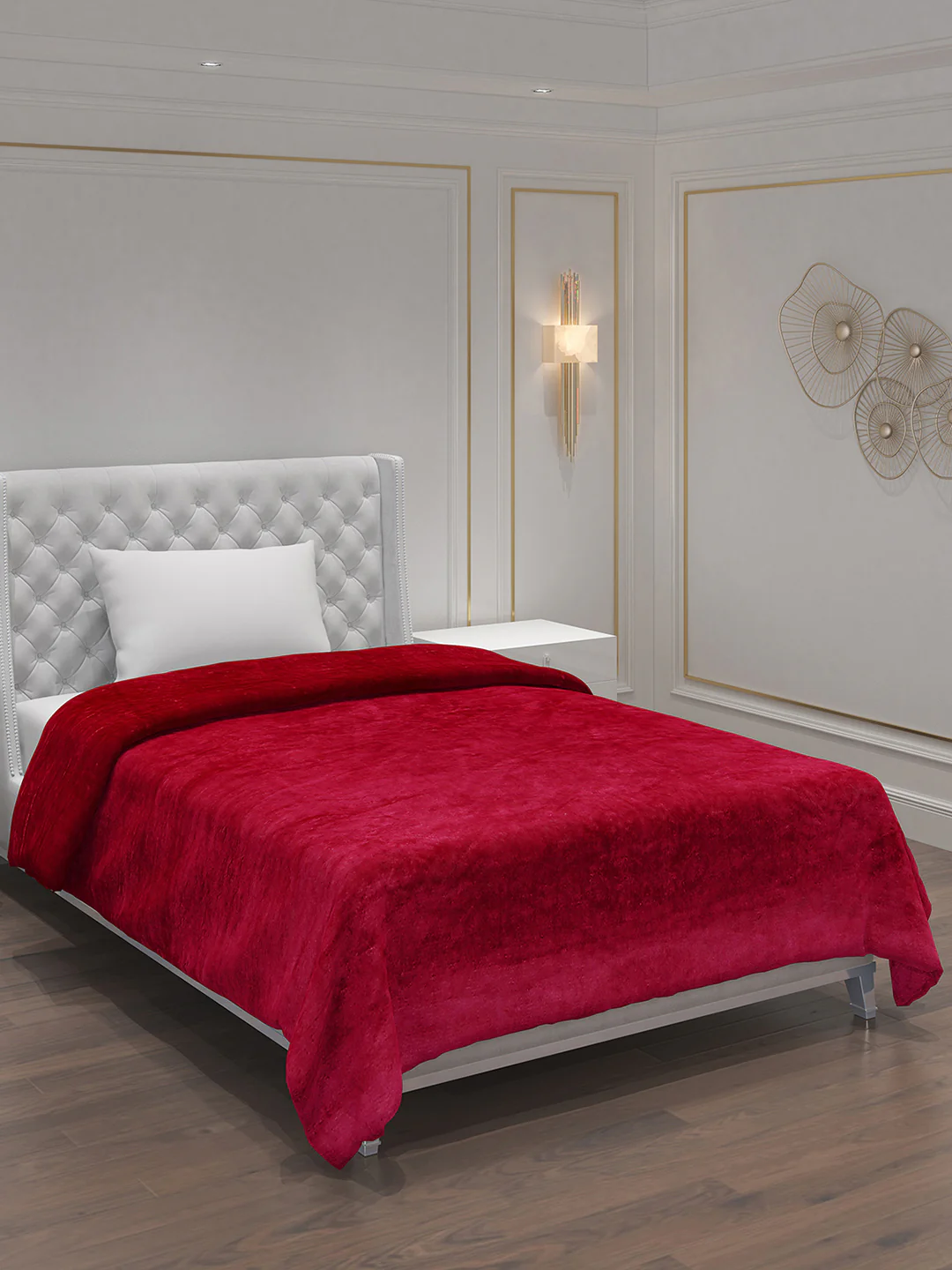 Solid 100% Polyester Single Bed Blanket for AC Room