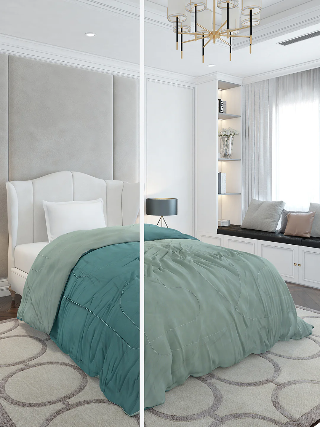 Solid Single Bed 110 GSM Comforter for AC Room - (Icefelgsb)