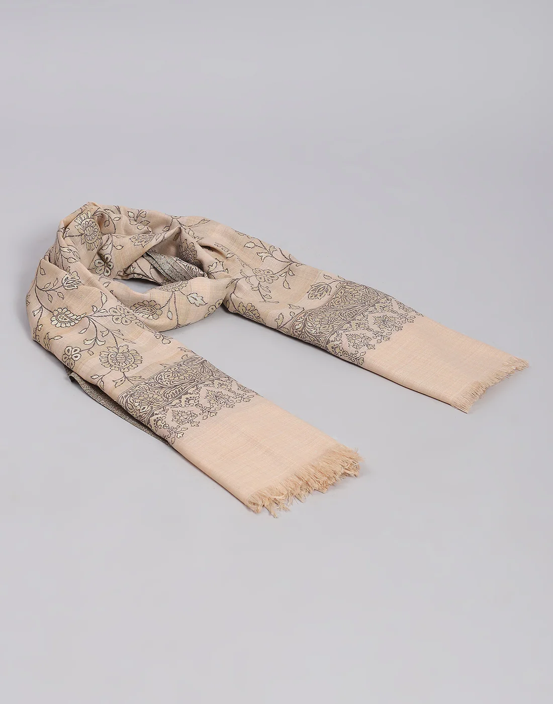 Women Beige Self Design Shawl