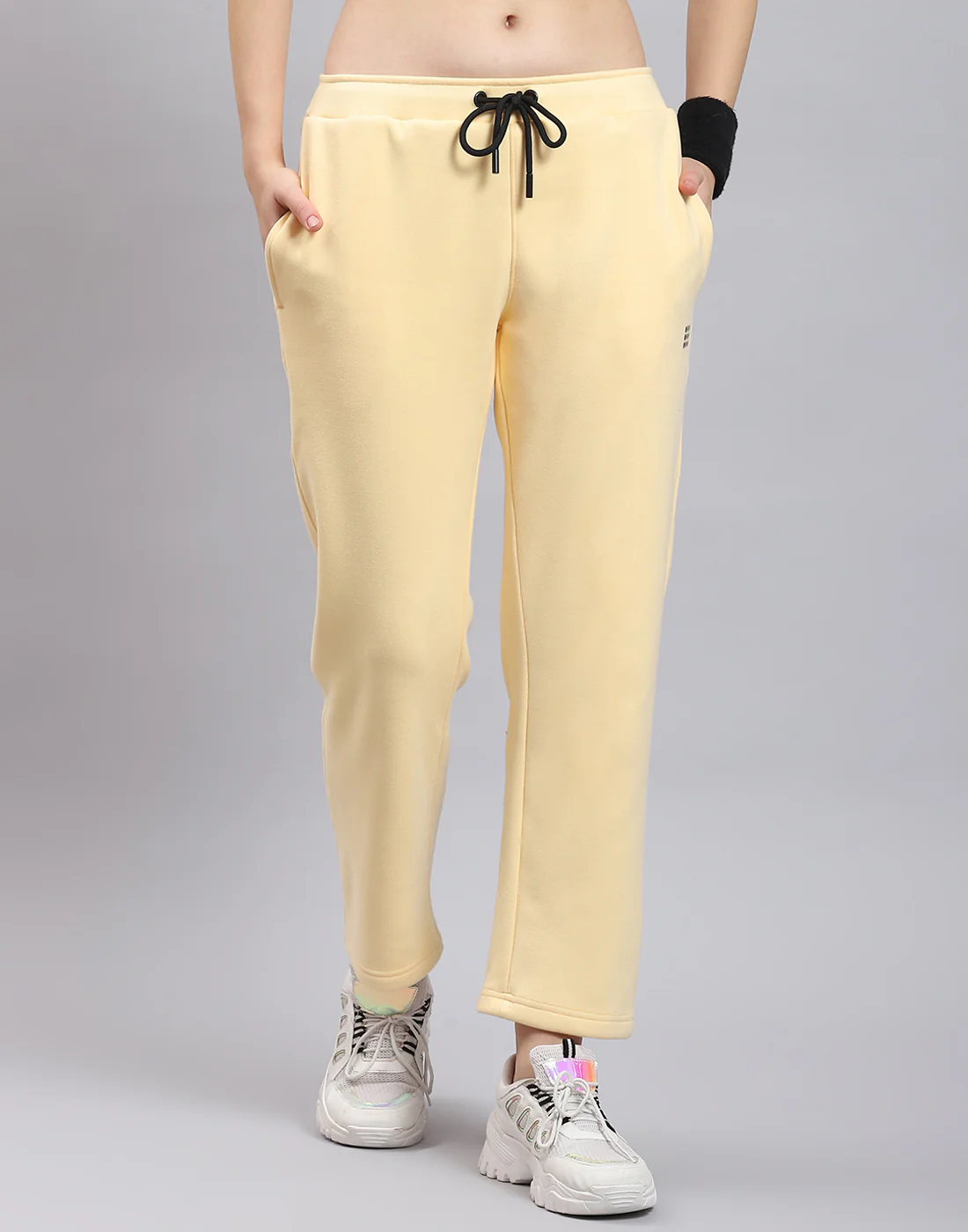 Rock.it Women Beige Solid Regular Fit Winter Lower