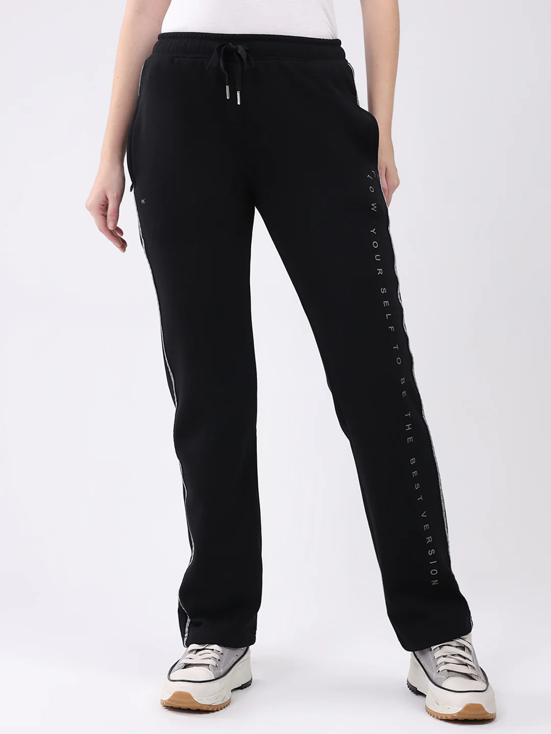 Women Black Printed Regular Fit Winter Lower
