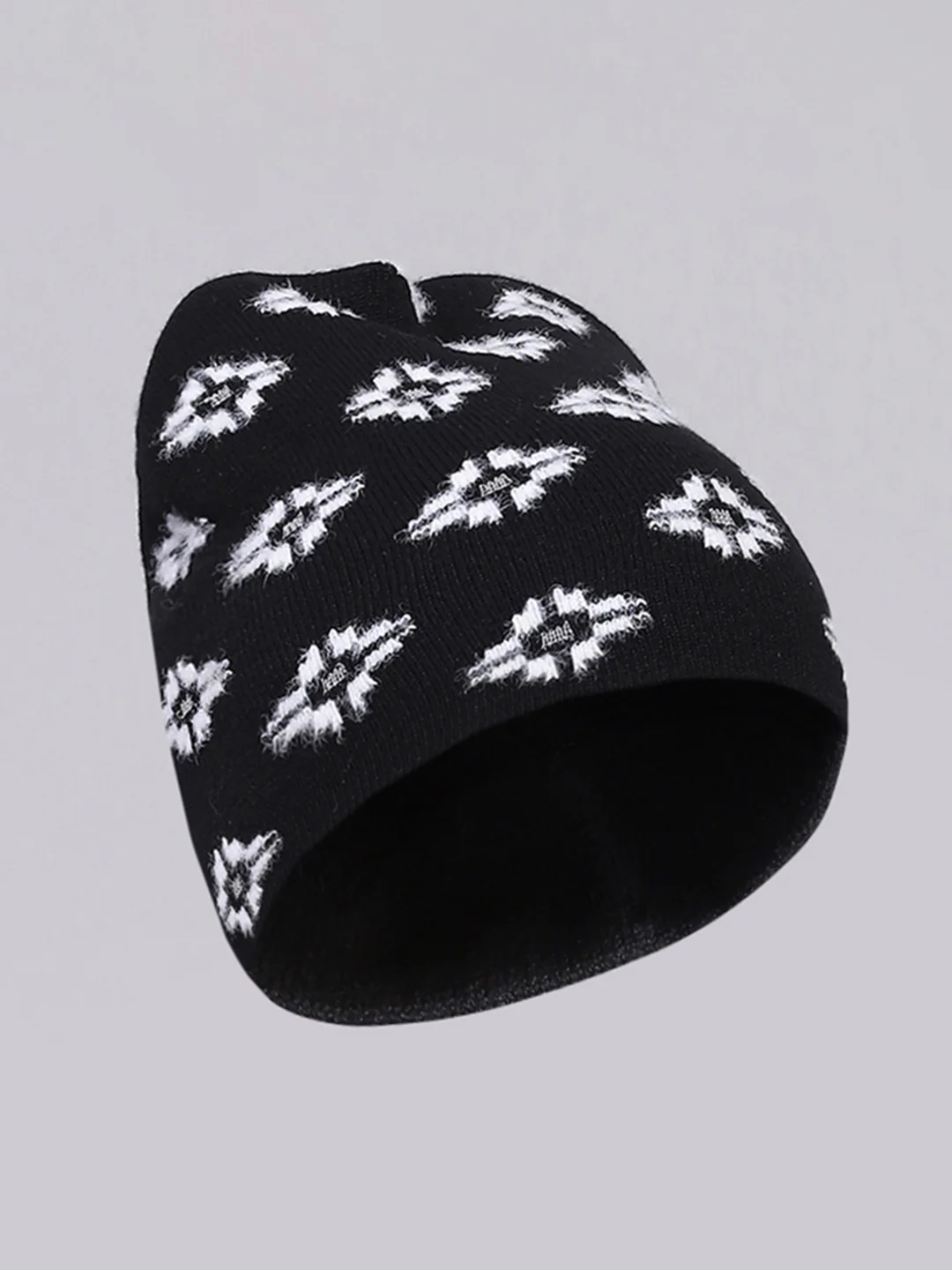 Women Black Self Design Cap - Image 2
