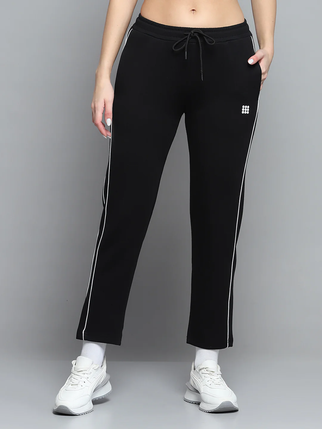 Rock.it Women Black Solid Regular Fit Lower