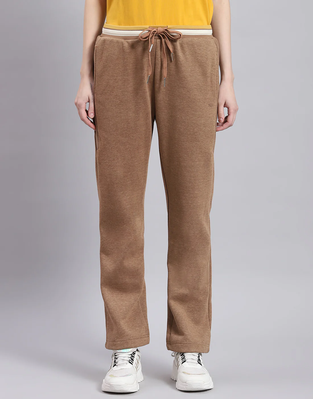 Women Brown Solid Regular Fit Winter Lower
