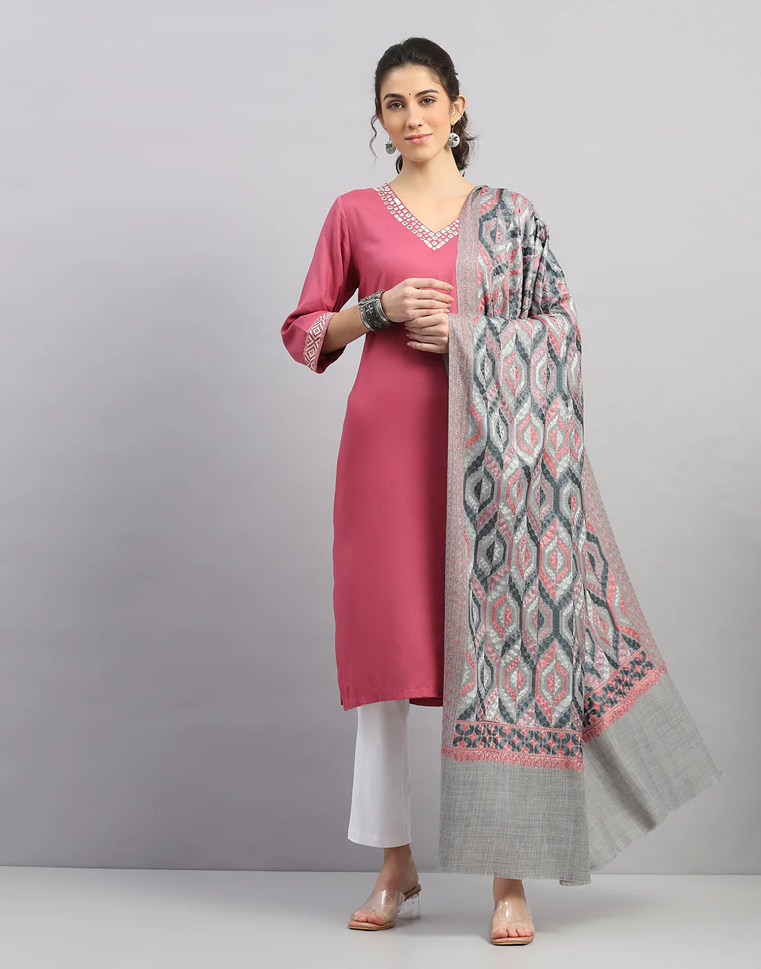 Women Multicolor Self Design   Shawl