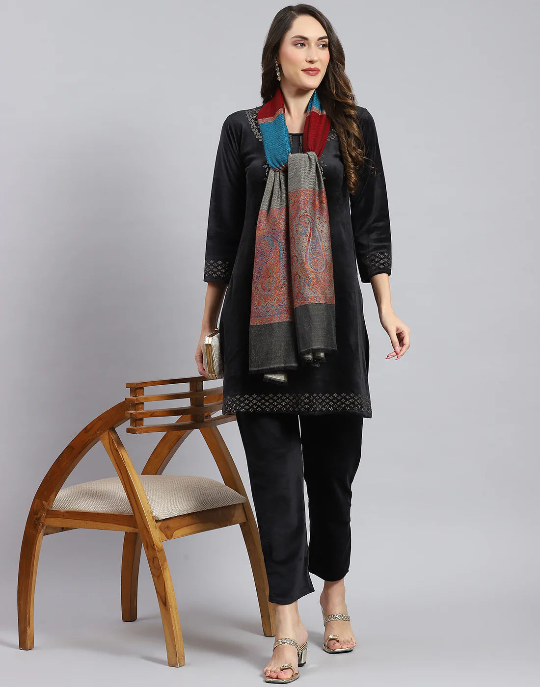 Women Multicolor Self Design Stole