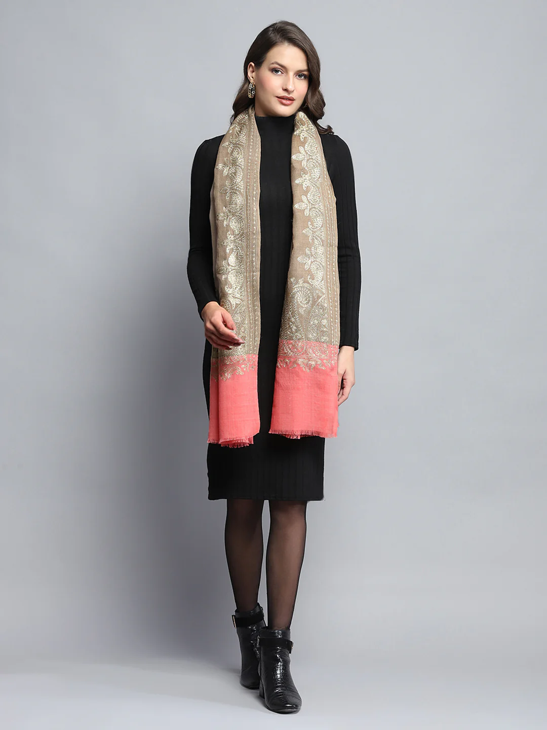 Women Multicolor Self Design Stole