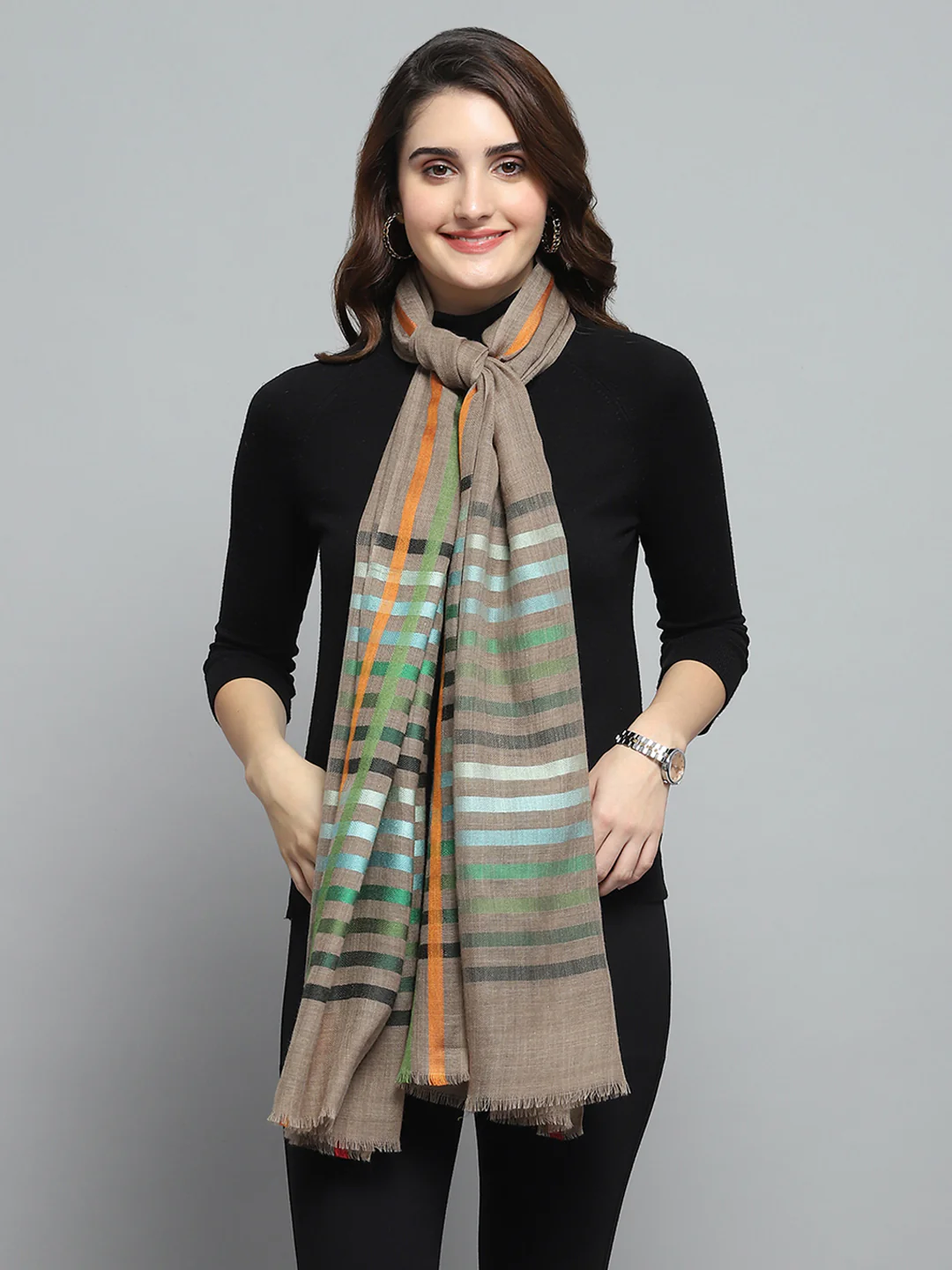 Women Multicolor Self Design Stole