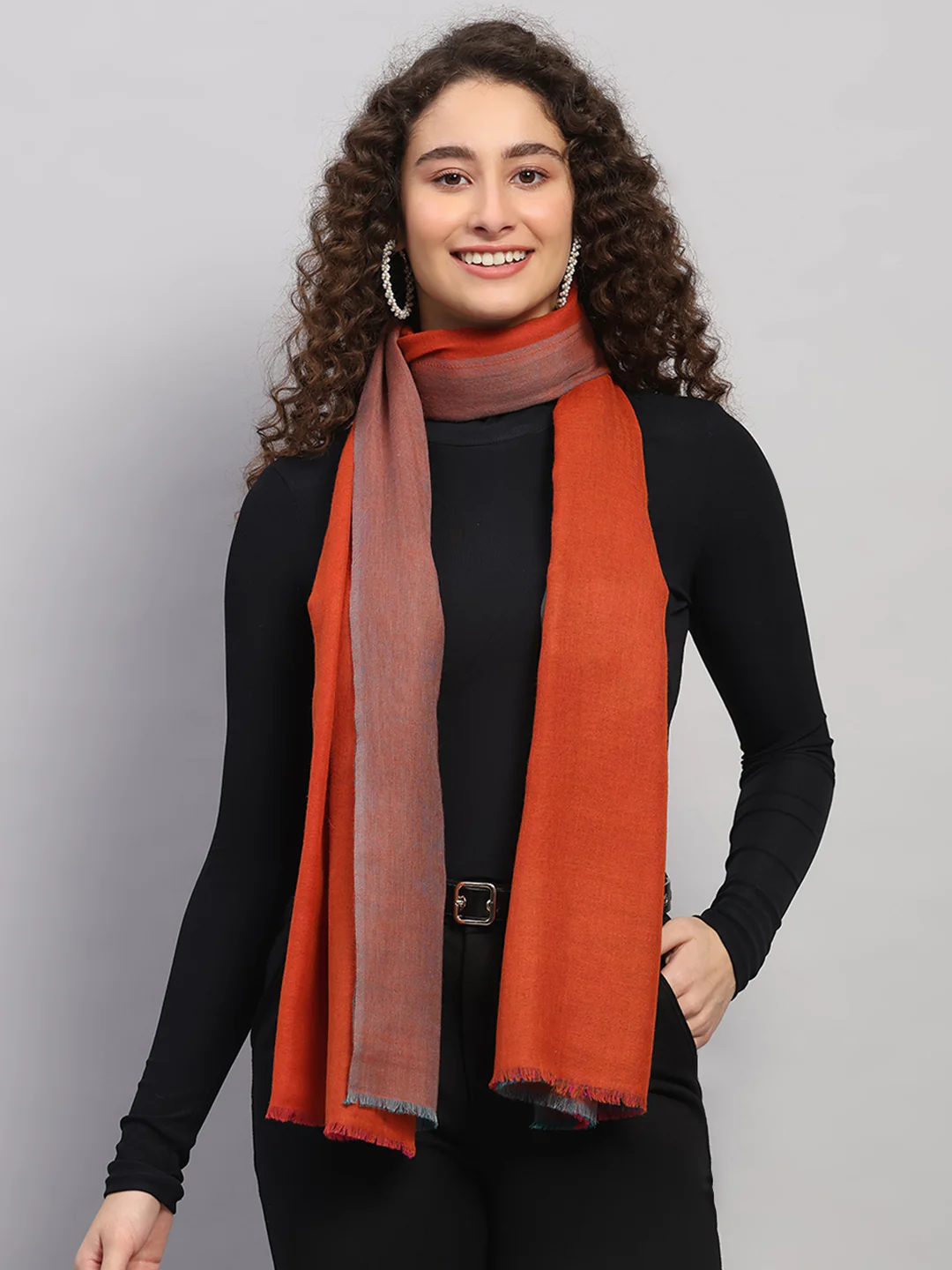 Women Multicolor Self Design Wool Stole