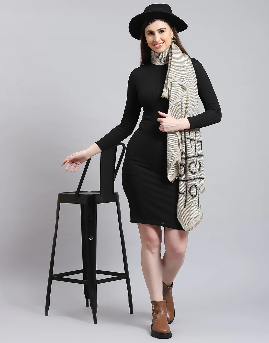 Women Olive Self Design Stole