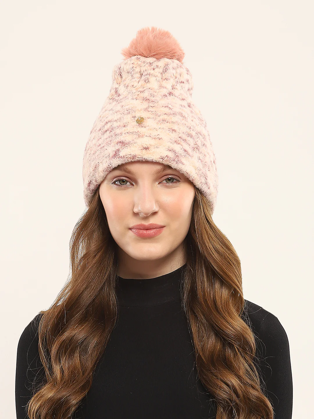Women Pink Self Design Cap