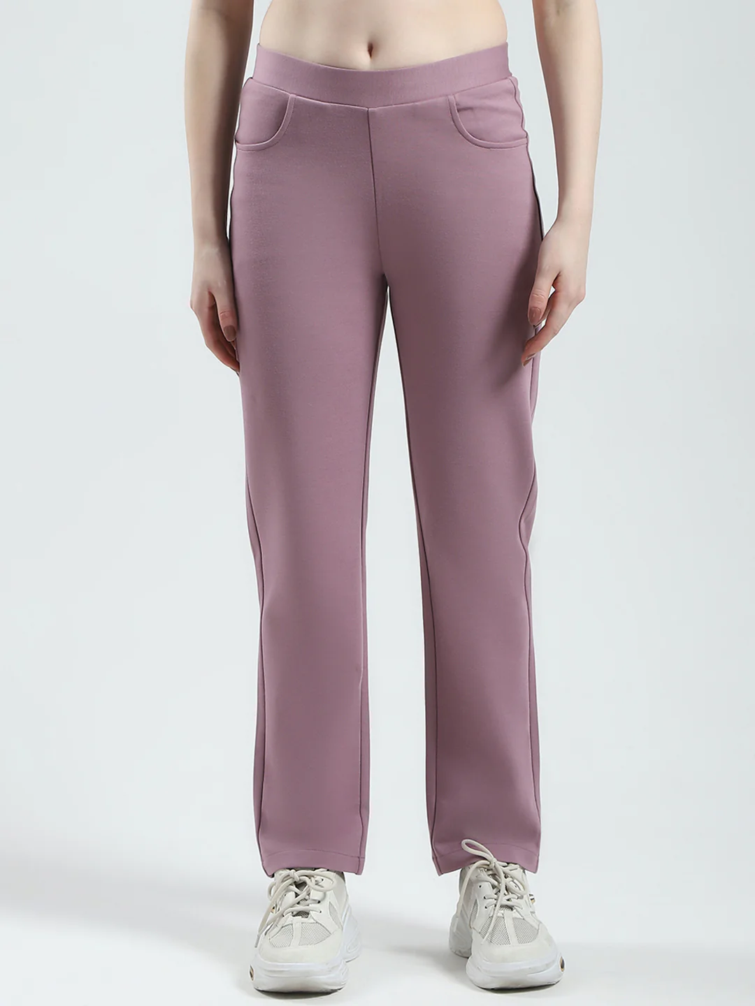 Women Pink Solid Regular Fit Jegging