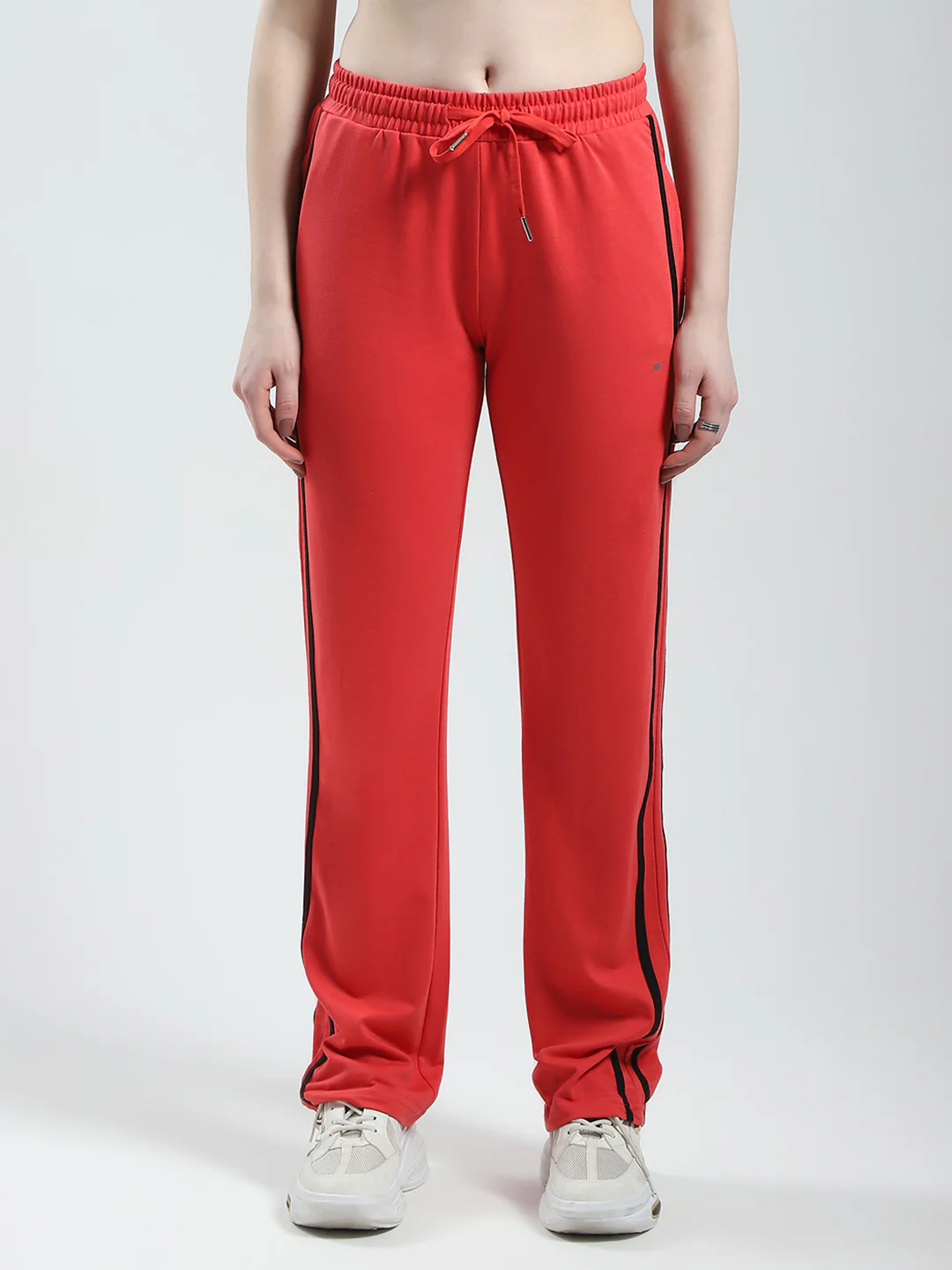 Women Red Solid Regular Fit Lower